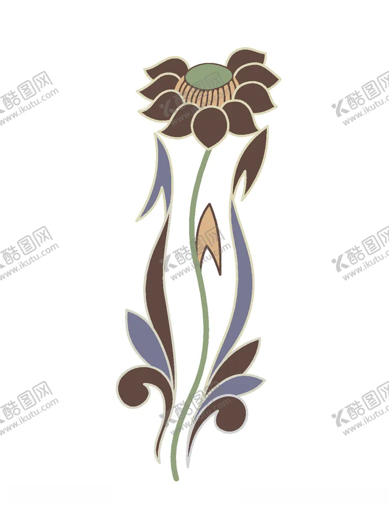 编号：43455807020515322262【酷图网】源文件下载-敦煌风格绘画植物花朵