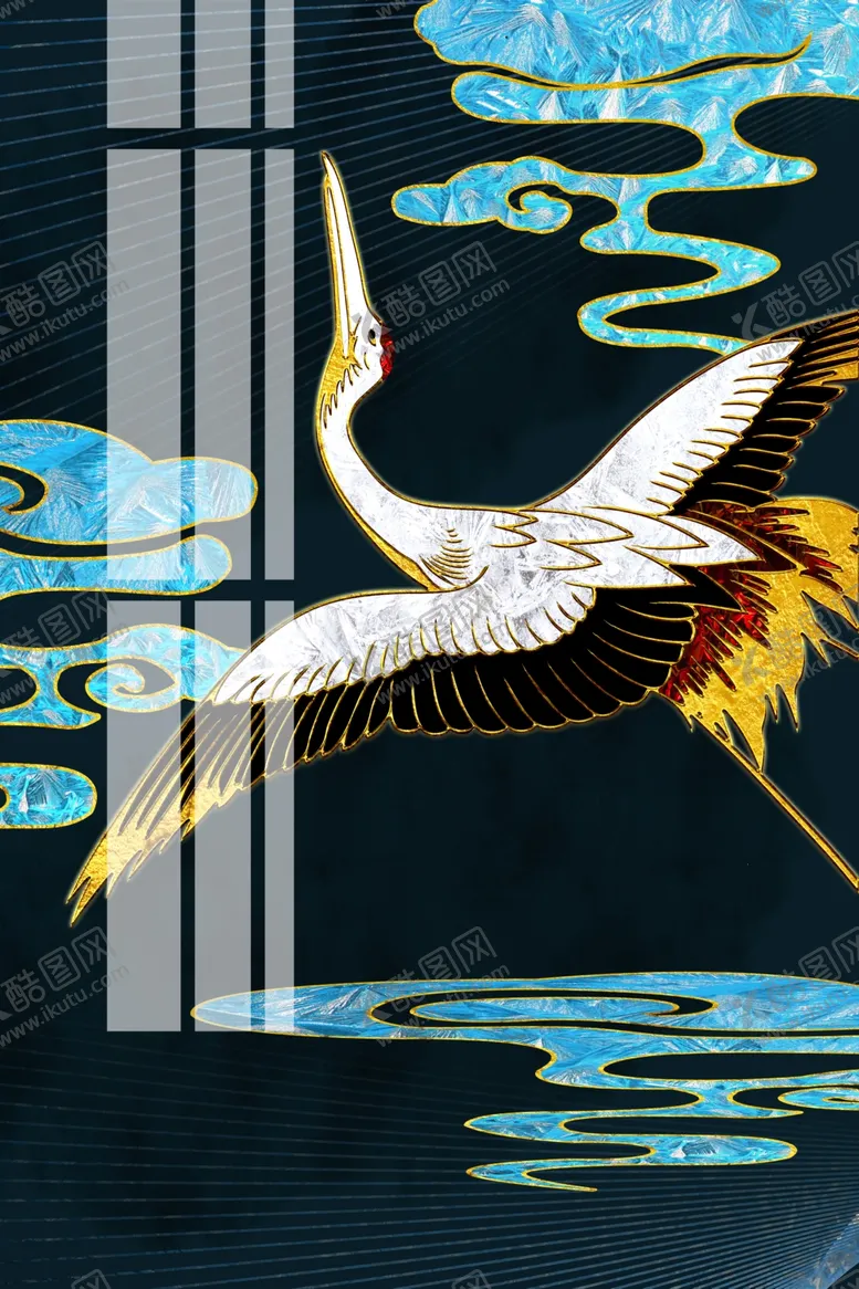 编号：98349209120907394089【酷图网】源文件下载-国风复古墙贴墙画壁画背景素材