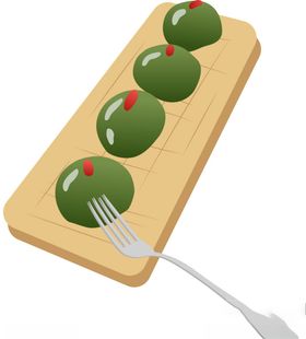 手绘青团插画图片