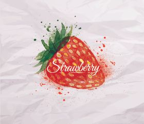 泼墨水彩水果插画