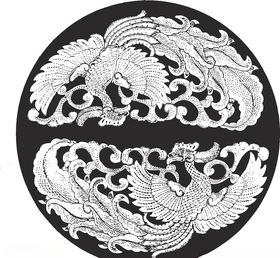 镂空花图案隔断古典边中国风