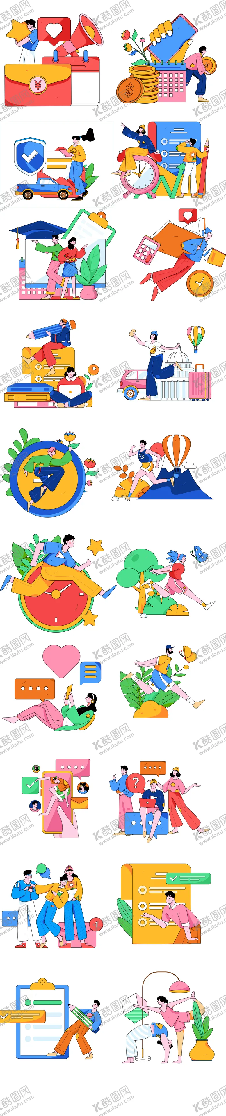 编号：99267005022005393017【酷图网】源文件下载-现代手绘扁平风青年人物