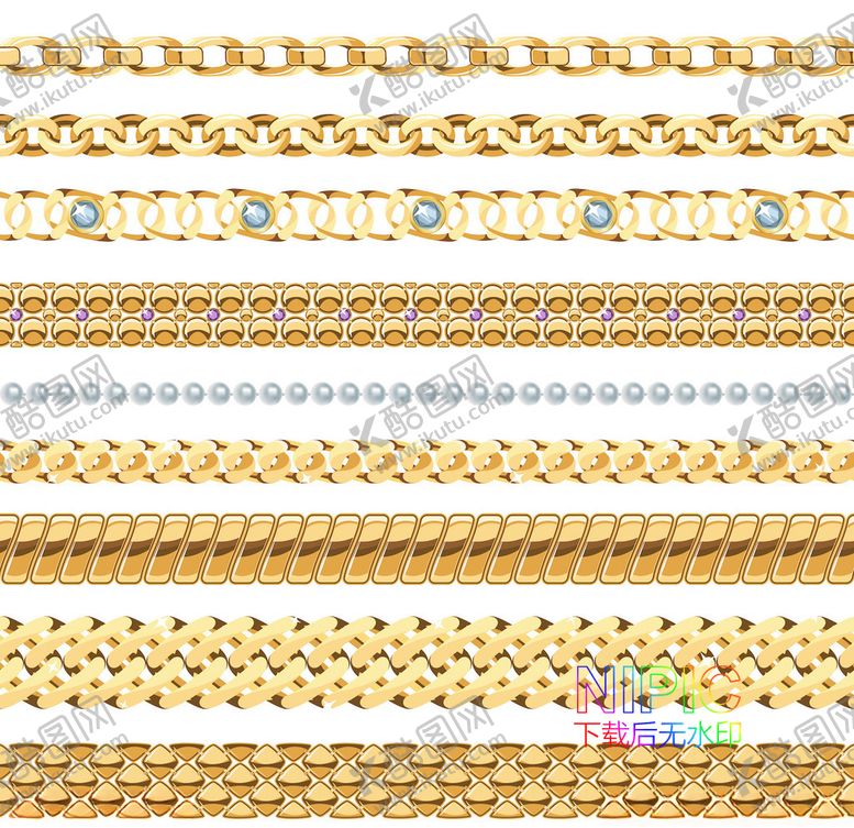 编号：90600305060238256941【酷图网】源文件下载-矢量eps格式文件黄金项链