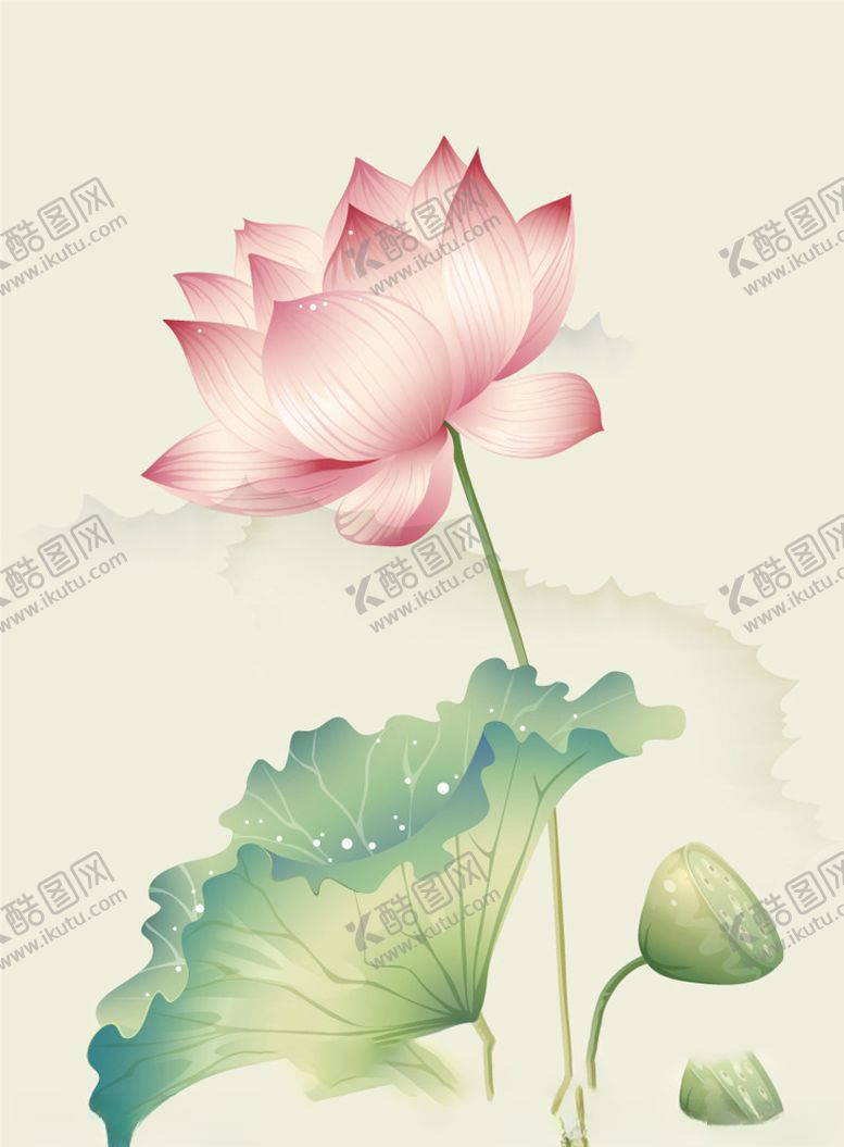 编号：13913210290016351170【酷图网】源文件下载-水墨风荷花图片