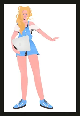 手绘卡通女孩动画