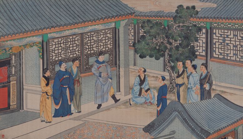 编号：76186509130218077439【酷图网】源文件下载-红楼梦场景精美工笔画