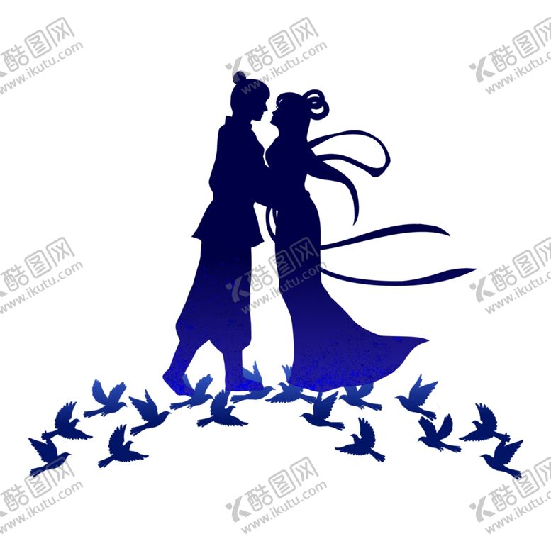 编号：66030307090214459722【酷图网】源文件下载-喜鹊月亮星空