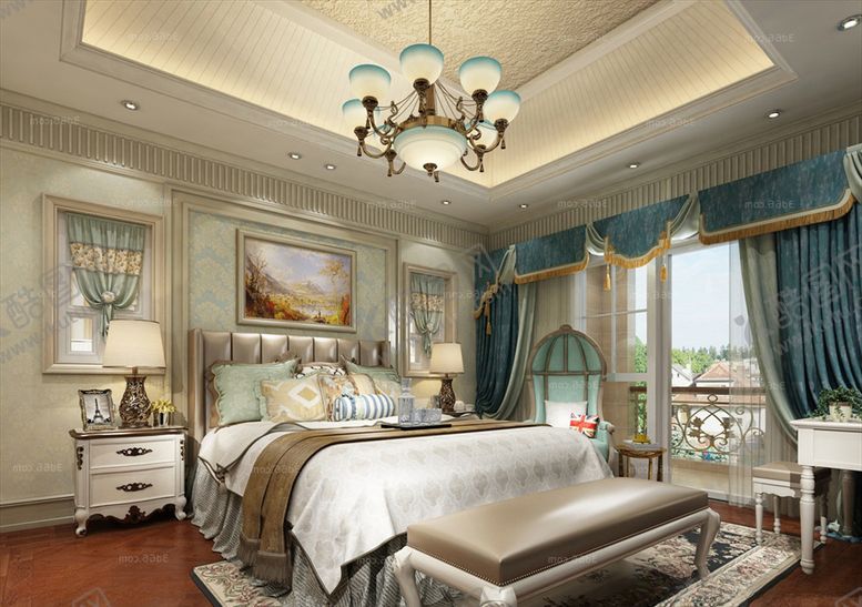 编号：73992409231516413259【酷图网】源文件下载-美式卧室