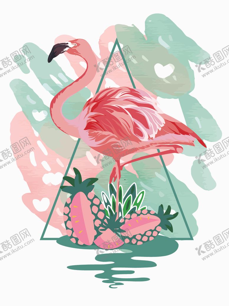 编号：77897712102008079731【酷图网】源文件下载-火烈鸟装饰画