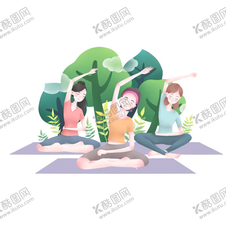 编号：76827605032043313335【酷图网】源文件下载-卡通瑜伽
