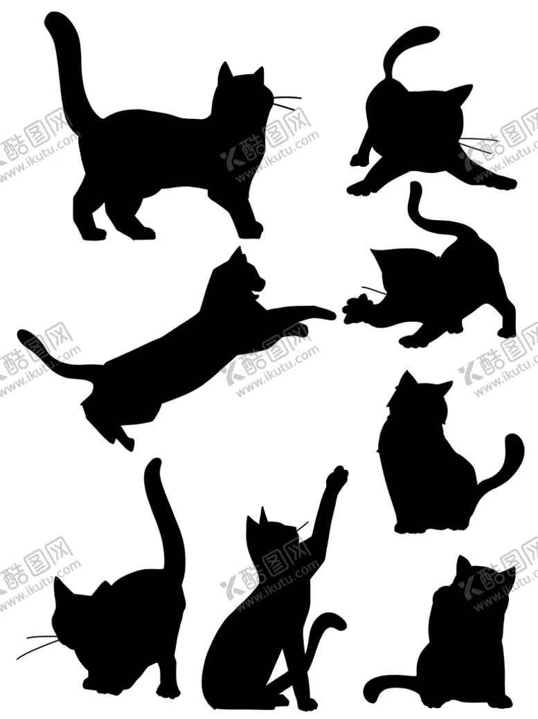编号：10371110171023379708【酷图网】源文件下载-猫剪影