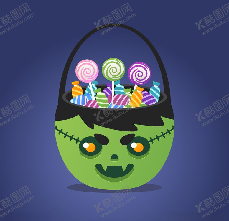 编号：74280205090310497514【酷图网】源文件下载-万圣节糖果篮子