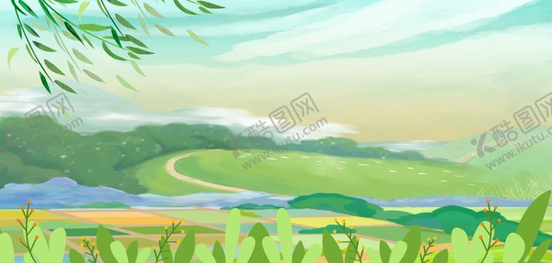 编号：55181604011404391673【酷图网】源文件下载-清新田园风光插画
