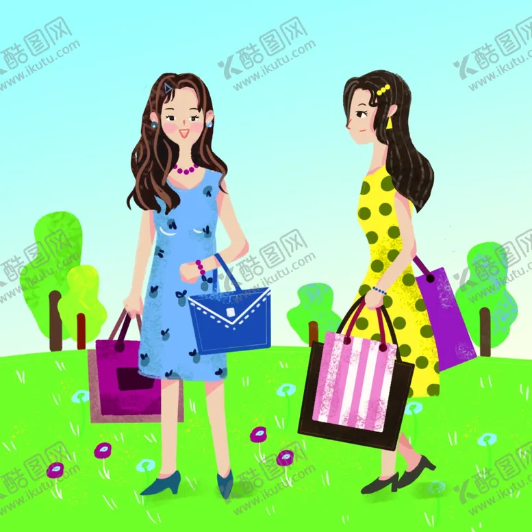 编号：59417304162102039464【酷图网】源文件下载-闺蜜逛街