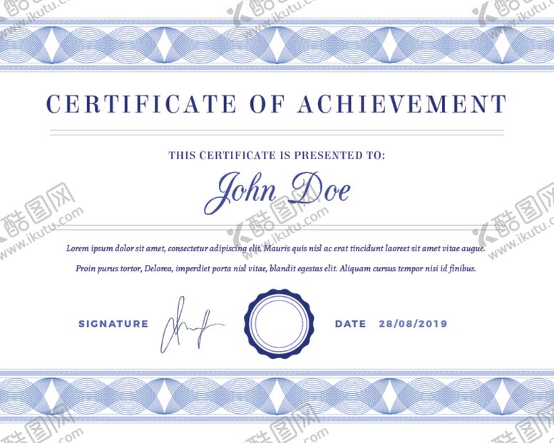 编号：58928809120057374030【酷图网】源文件下载-证书模板