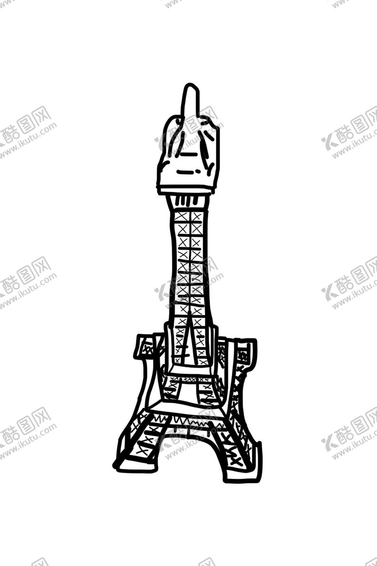编号：10386510170511308797【酷图网】源文件下载-儿童漫画线条水墨画黑白画
