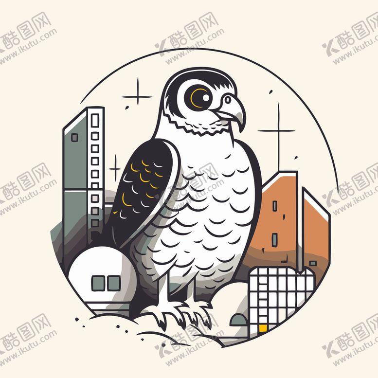编号：58366702051145179550【酷图网】源文件下载-有趣老鹰卡通儿童插画