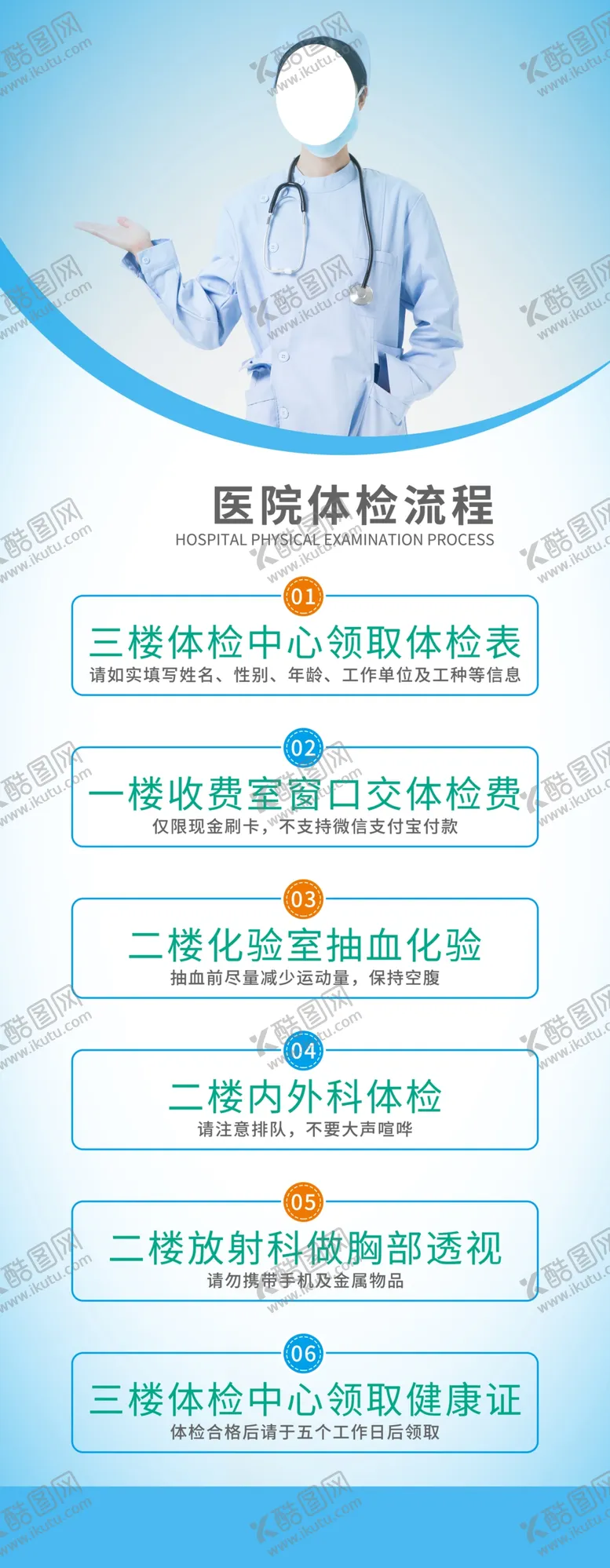 编号：87207504300341325944【酷图网】源文件下载-医院体检流程