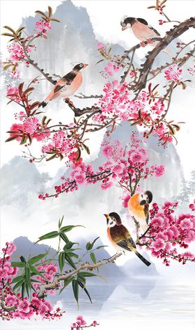 山水画背景墙