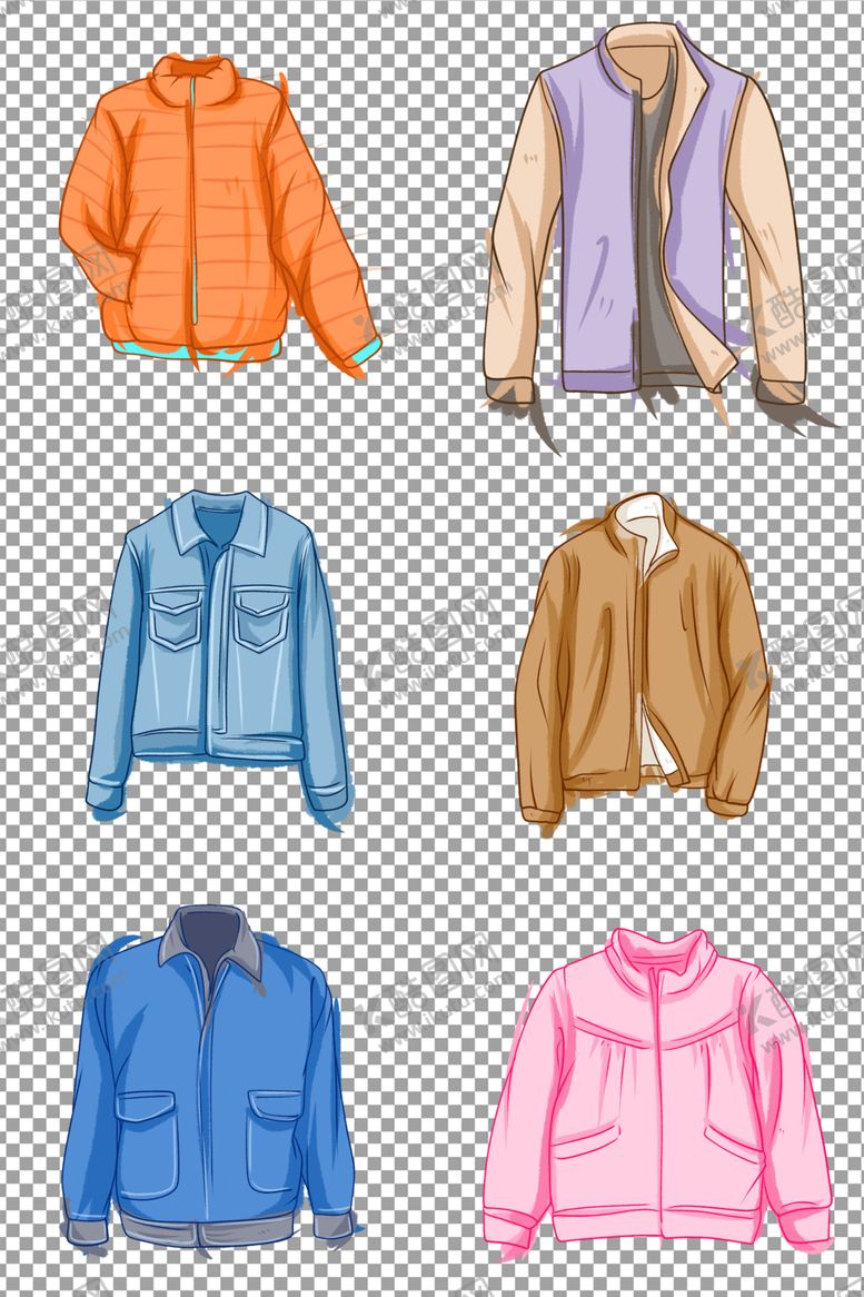 编号：95144909181935476269【酷图网】源文件下载-卡通手绘夹克外套