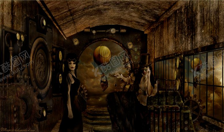 编号：34354210110227019710【酷图网】源文件下载-朋克蒸汽机械风格插画