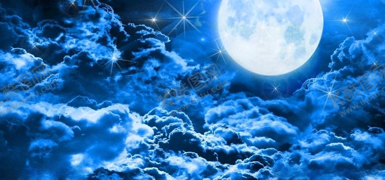 编号：77211909211349469048【酷图网】源文件下载-月亮星空背景