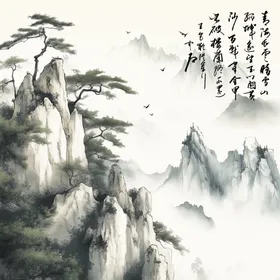古风山水背景
