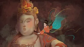 敦煌背景中国风莫高窟海报古风