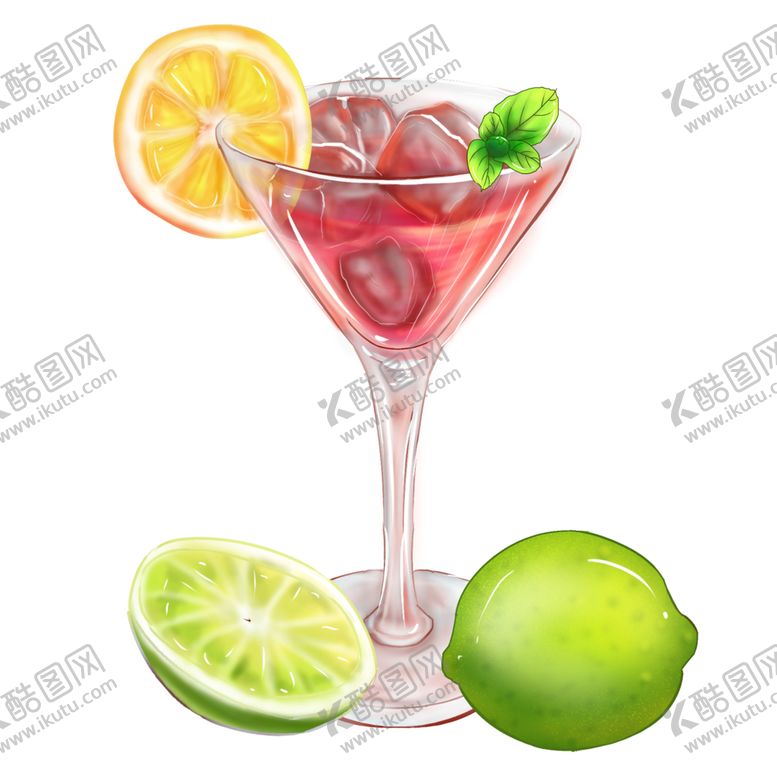 编号：29996810210629309090【酷图网】源文件下载-酒杯插画鸡尾酒果汁
