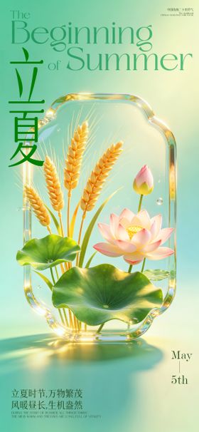 立夏节气宣传插画