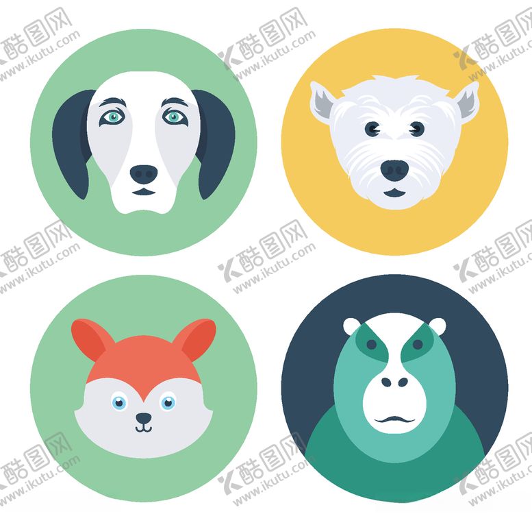 编号：40135410060732063216【酷图网】源文件下载-卡通动物图标
