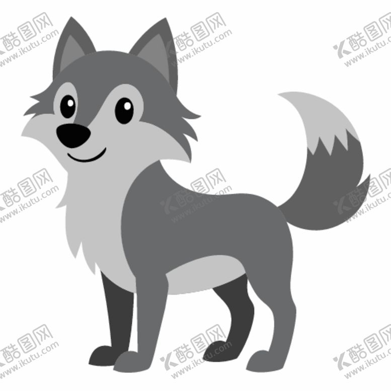 编号：83941502101447219275【酷图网】源文件下载-卡通风格的幼小的狼