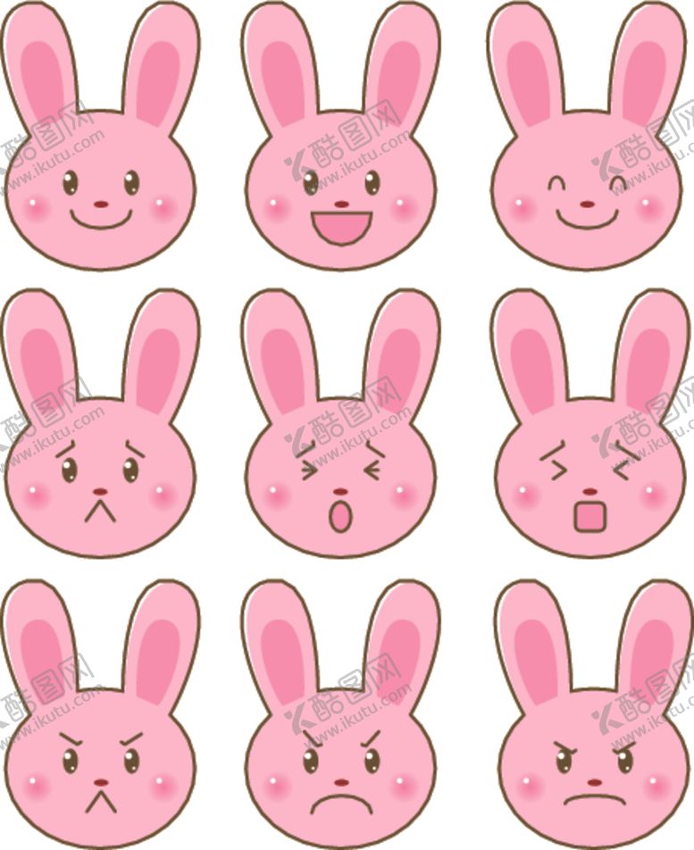 编号：87886010090923491286【酷图网】源文件下载-小兔子卡通表情