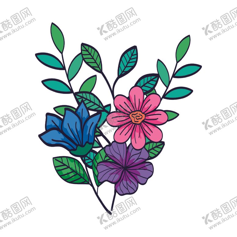 编号：33984305021150274204【酷图网】源文件下载-矢量手绘花朵