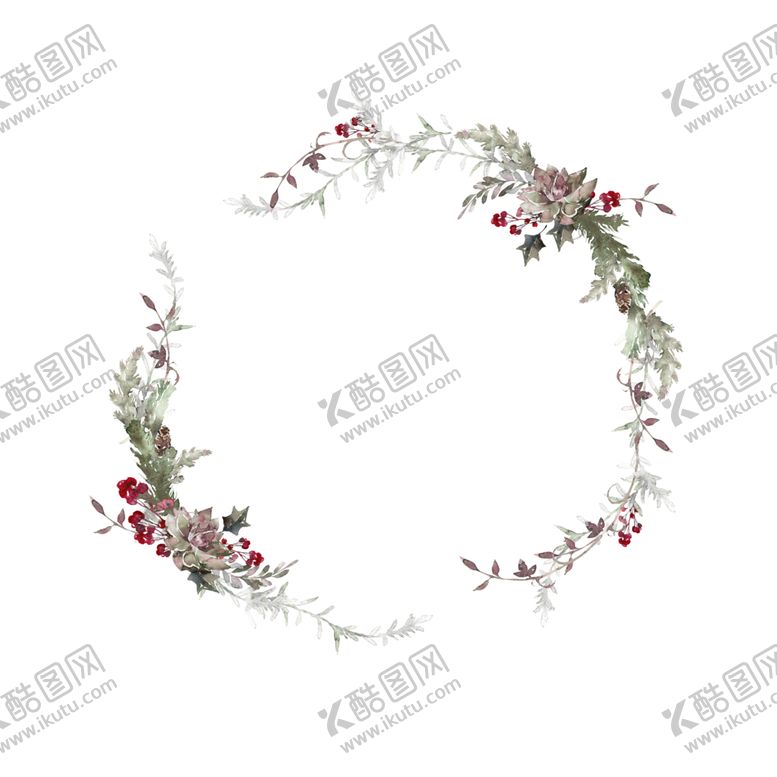 编号：87207602091220266136【酷图网】源文件下载-圣诞水彩画 