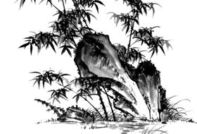 水墨竹子高清中国风风景画