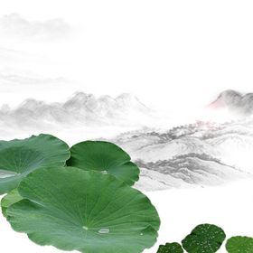古风背景工笔画清新展板水墨画典