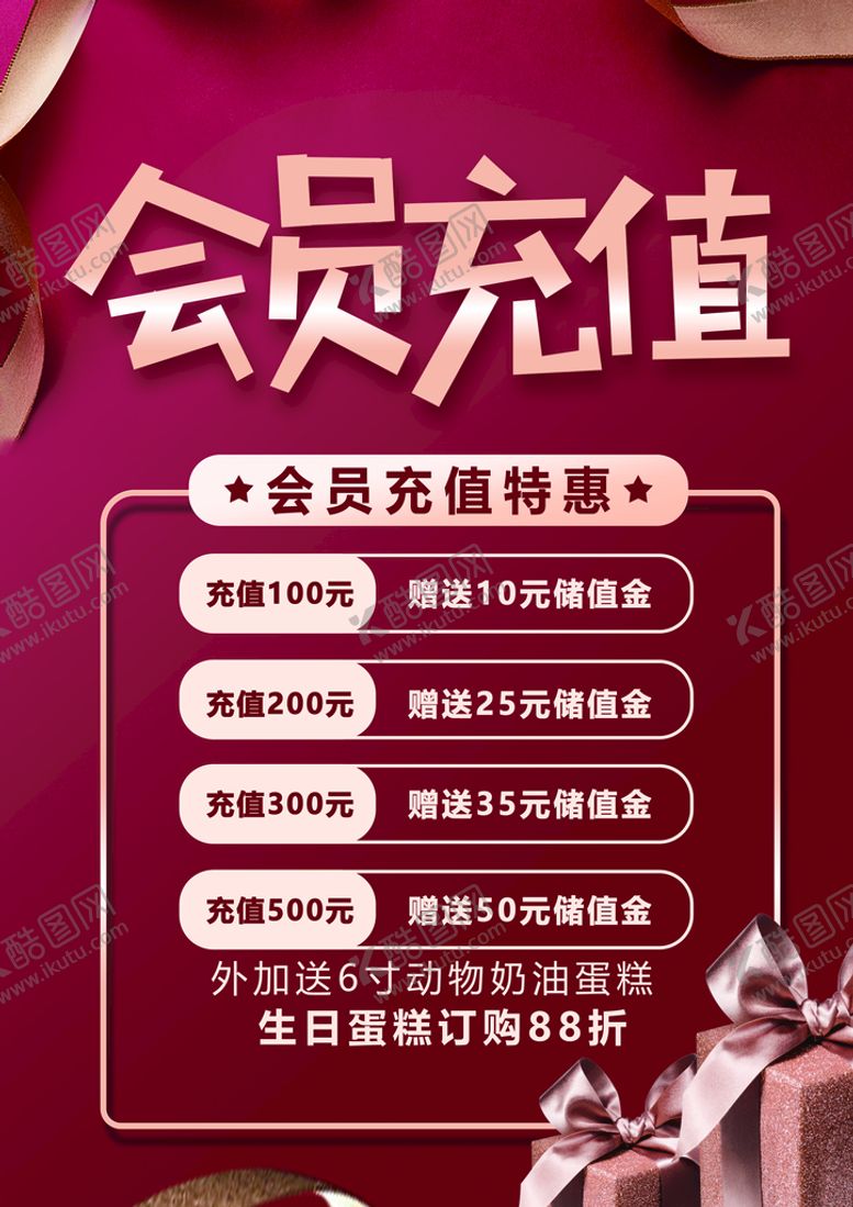 编号：23859409150422080259【酷图网】源文件下载-会员充值感恩回馈海报红色商场