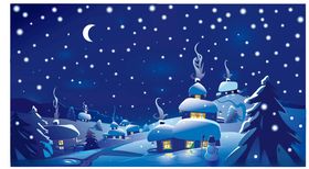 梦幻雪夜中的童话小屋