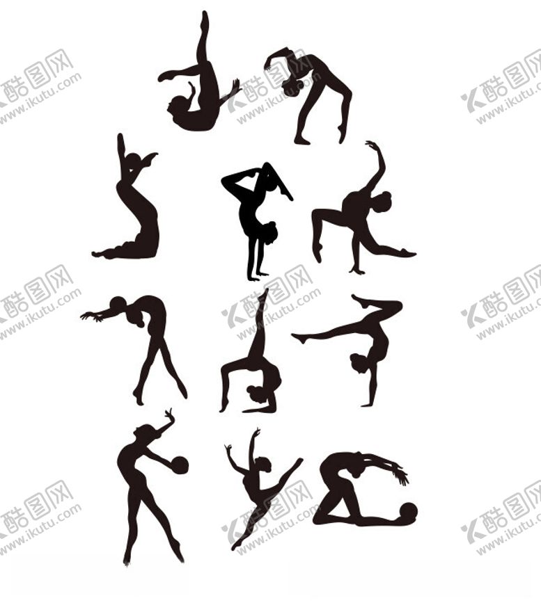 编号：37582512101345279141【酷图网】源文件下载-舞蹈人物剪影