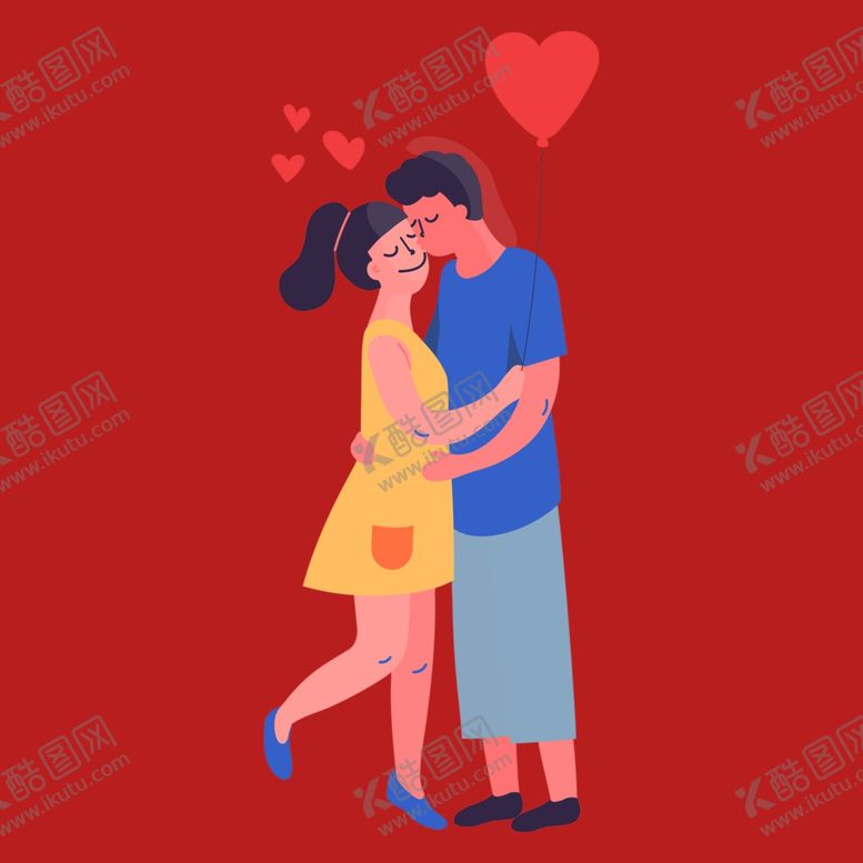 编号：49105101162103559154【酷图网】源文件下载-手绘情侣恋人
