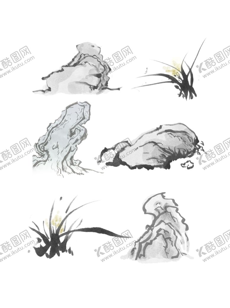 编号：58236709260026177550【酷图网】源文件下载-水墨素材毛笔画素材墨迹素材
