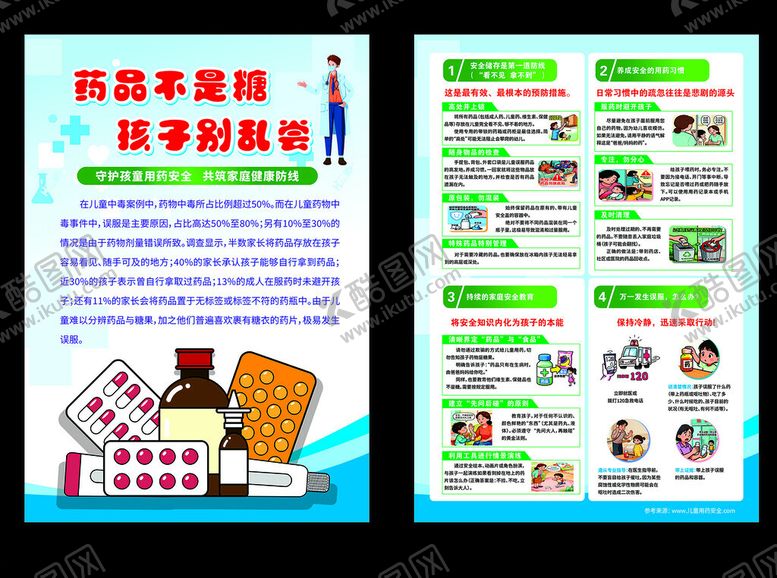编号：96080604301532356657【酷图网】源文件下载-儿童用药安全宣传单