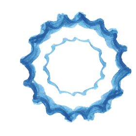 蓝色水彩圆圈图案