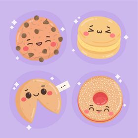 手绘可爱美食好吃的卡通品卡哇伊