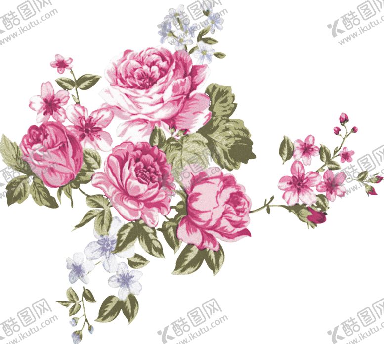 编号：95863309291609215592【酷图网】源文件下载-手绘花朵花朵素材玫瑰