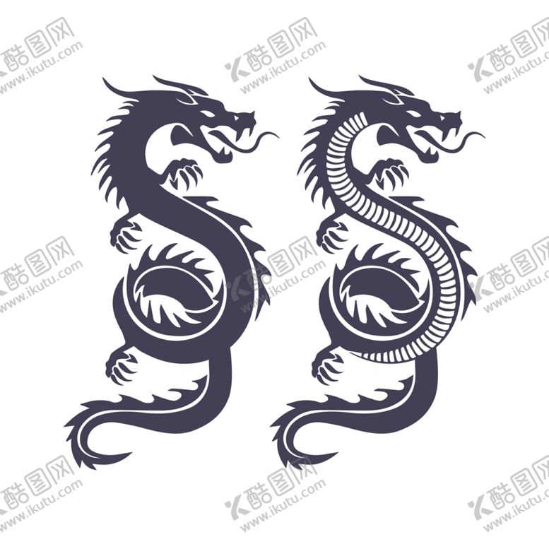 编号：64460007052002402007【酷图网】源文件下载-中国龙插画图案印花