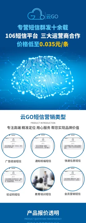 短信群发网络公司信息流落地页