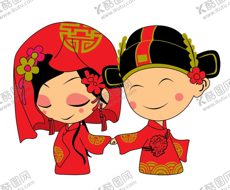 编号：91771005190517588975【酷图网】源文件下载-卡通新郎新娘PNG免扣素材