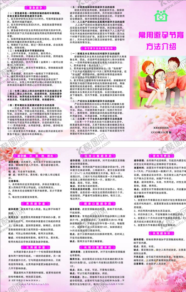 编号：60587005111749168754【酷图网】源文件下载-常用避孕节育方法介绍折页